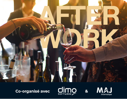Soirée Afterwork co-organisée par AVM Up, Dimo Software et MAJ Informatique