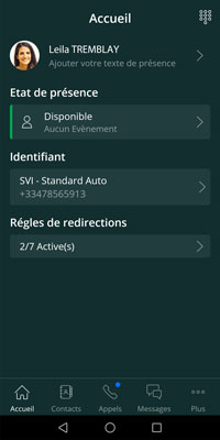 Softphone Application Mobile Tel4B Accueil