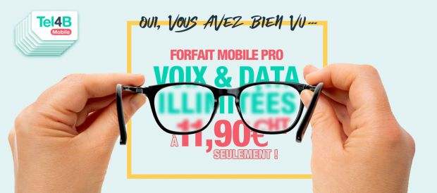 Oui, vous avez bien vu : Forfait mobile pro, voix et data illlimitées, à 11,90€ HT / mois seulement